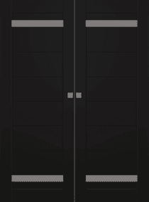 PERLA VETRO BLACK MATTE DOUBLE MAGIC BELLDINNI MODERN INTERIOR DOOR - 1