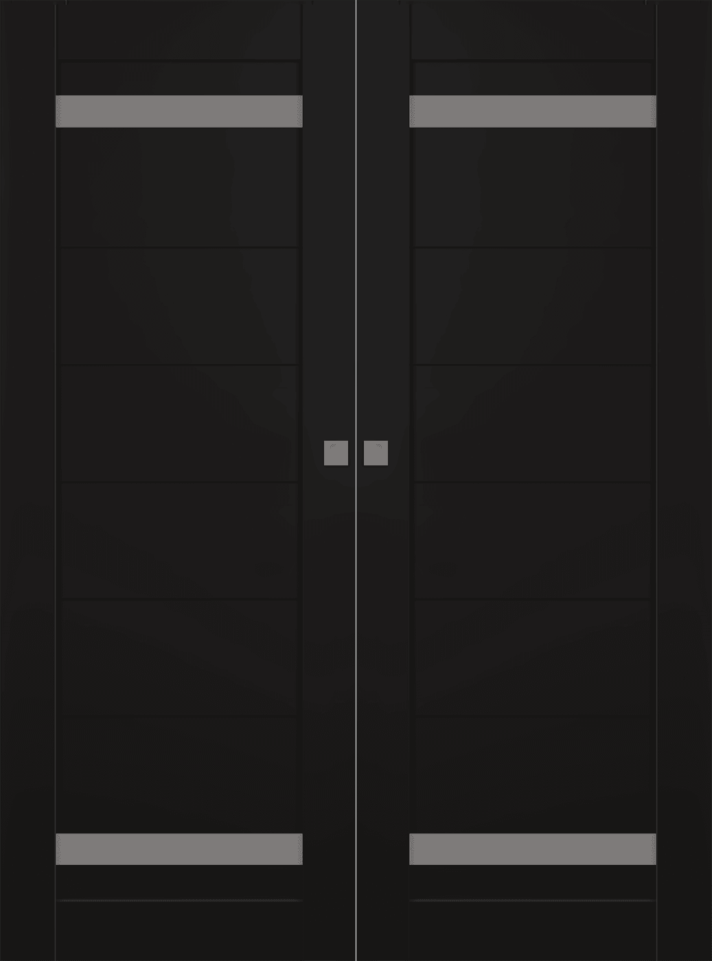 PERLA VETRO BLACK MATTE DOUBLE MAGIC BELLDINNI MODERN INTERIOR DOOR - 1