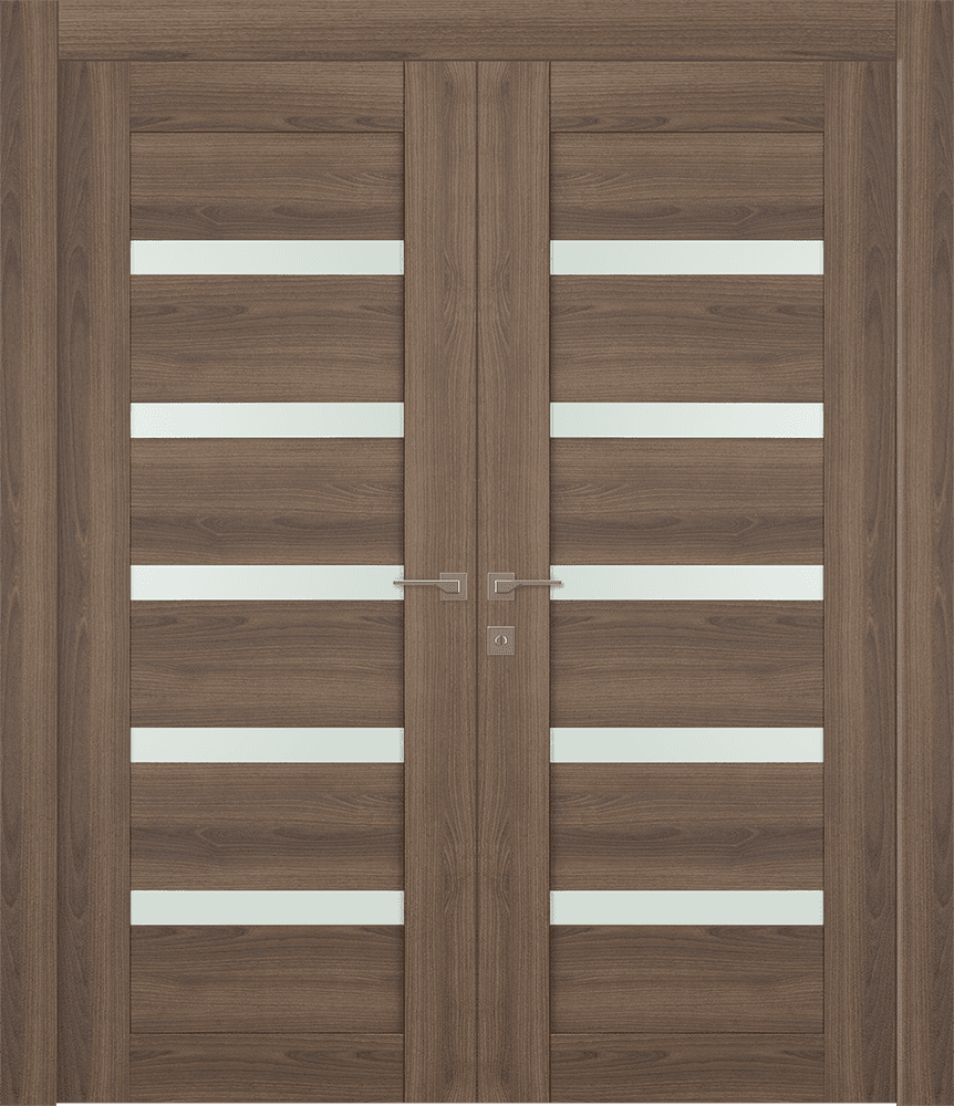 AVON 07-04 VETRO PECAN NUTWOOD DOUBLE DOORS BELLDINNI MODERN INTERIOR DOOR - 1