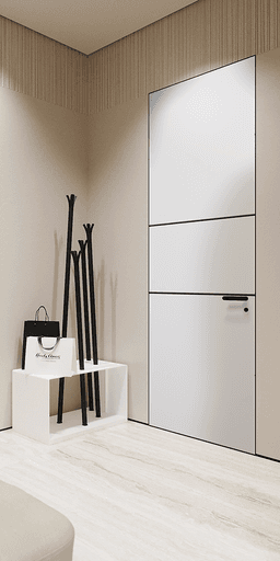 OPTIMA 2H BLACK SNOW WHITE DOUBLE INVISIBLE METAL FRAME BELLDINNI MODERN INTERIOR DOOR - 1