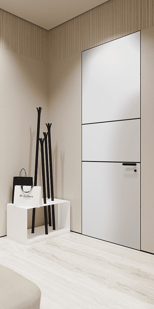 OPTIMA 2H BLACK SNOW WHITE DOUBLE INVISIBLE METAL FRAME BELLDINNI MODERN INTERIOR DOOR - 1