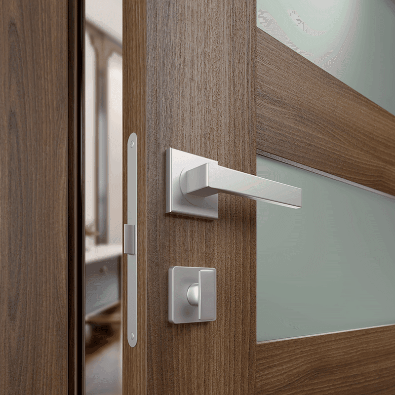 AVON 07-07 VETRO PECAN NUTWOOD DOUBLE INVISIBLE METAL FRAME BELLDINNI MODERN INTERIOR DOOR - 3