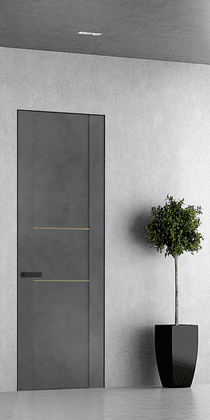 AVON 01 2H GOLD DARK URBAN DOUBLE INVISIBLE METAL FRAME BELLDINNI MODERN INTERIOR DOOR - 1