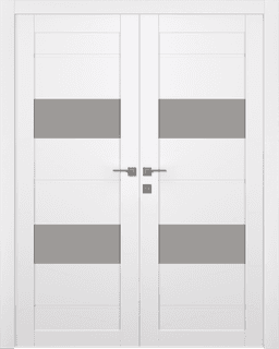 VITA VETRO SNOW WHITE DOUBLE BELLDINNI MODERN INTERIOR DOOR - 1