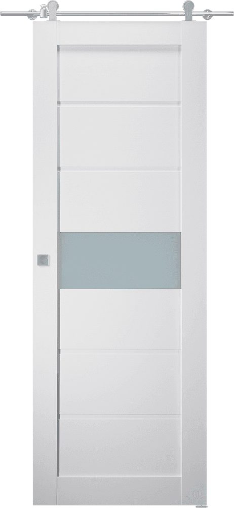 EDNA VETRO BIANCO NOBLE DOUBLE BARN BELLDINNI MODERN INTERIOR DOOR - 1