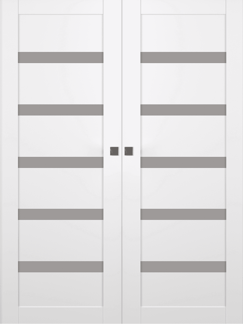 LEORA VETRO SNOW WHITE DOUBLE MAGIC BELLDINNI MODERN INTERIOR DOOR - 1
