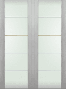 AVON 202 4H GOLD STRIPS VETRO RIBEIRA ASH DOUBLE BI-FOLD DOORS BELLDINNI MODERN INTERIOR DOOR - 2