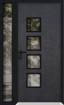 Single metal-aluminum modern exterior door Cynex 6106 - 2