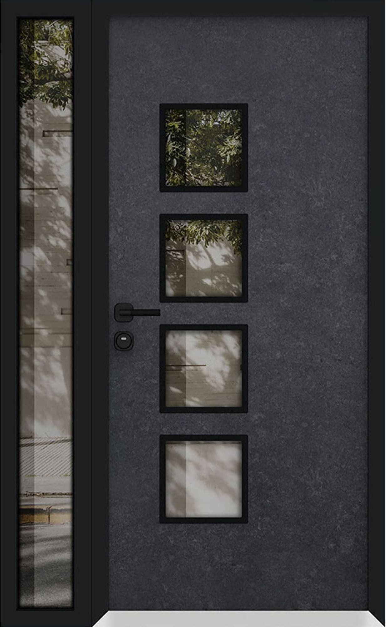 Single metal-aluminum modern exterior door Cynex 6106 - 2