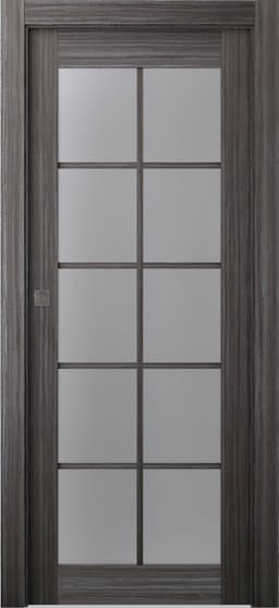 PALLADIO 10 LITE VETRO GRAY OAK POCKET BELLDINNI MODERN INTERIOR DOOR - 6