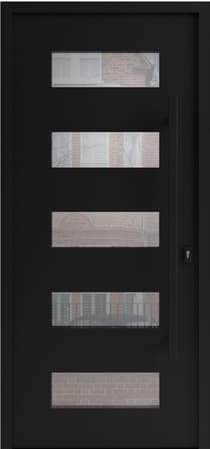 Single wrought iron modern exterior door Iron 0255 - 1