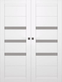 DORA VETRO SNOW WHITE DOUBLE MAGIC BELLDINNI MODERN INTERIOR DOOR - 1
