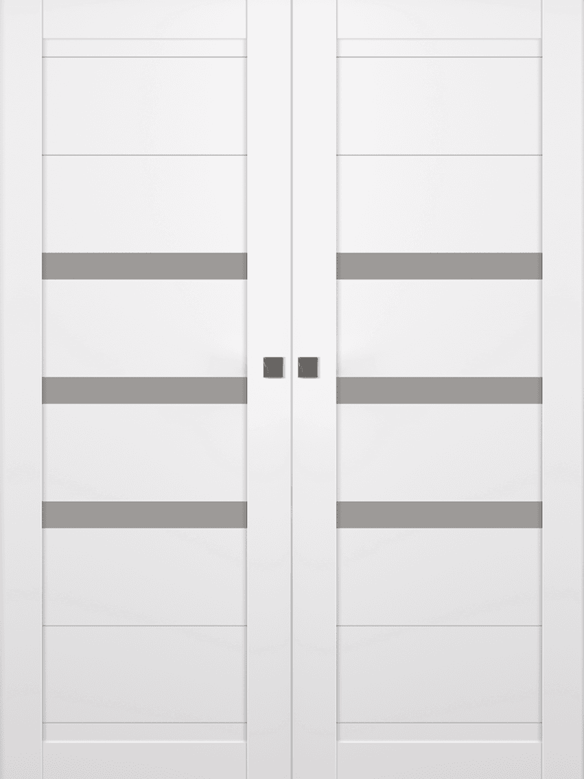 DORA VETRO SNOW WHITE DOUBLE MAGIC BELLDINNI MODERN INTERIOR DOOR - 1