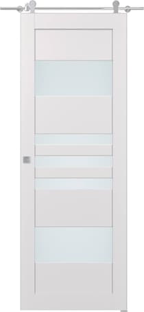 LETI VETRO SNOW WHITE DOUBLE BARN BELLDINNI MODERN INTERIOR DOOR - 1