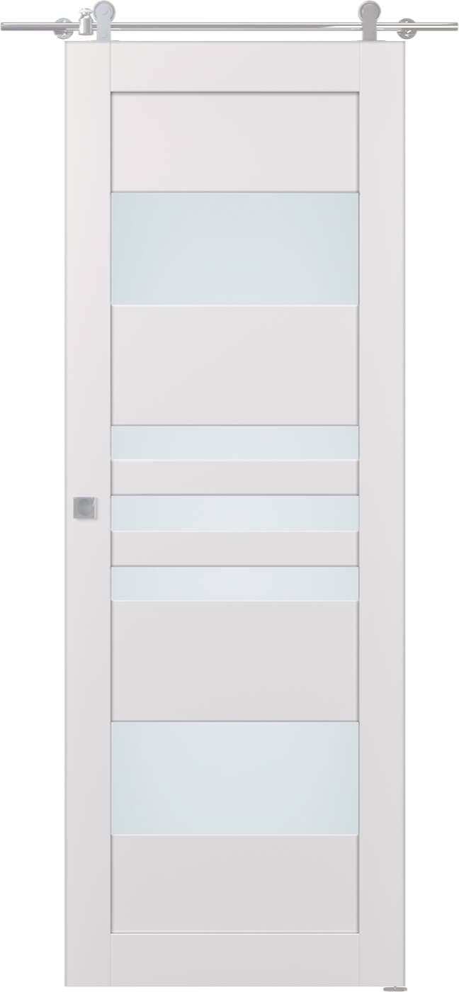LETI VETRO SNOW WHITE DOUBLE BARN BELLDINNI MODERN INTERIOR DOOR - 1