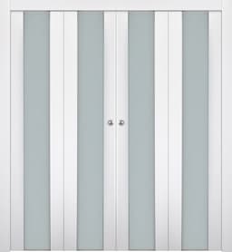 SMART PRO H3G VETRO POLAR WHITE DOUBLE BI-FOLD BELLDINNI MODERN INTERIOR DOOR - 1