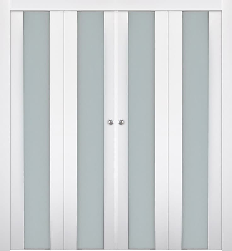 SMART PRO H3G VETRO POLAR WHITE DOUBLE BI-FOLD BELLDINNI MODERN INTERIOR DOOR - 1