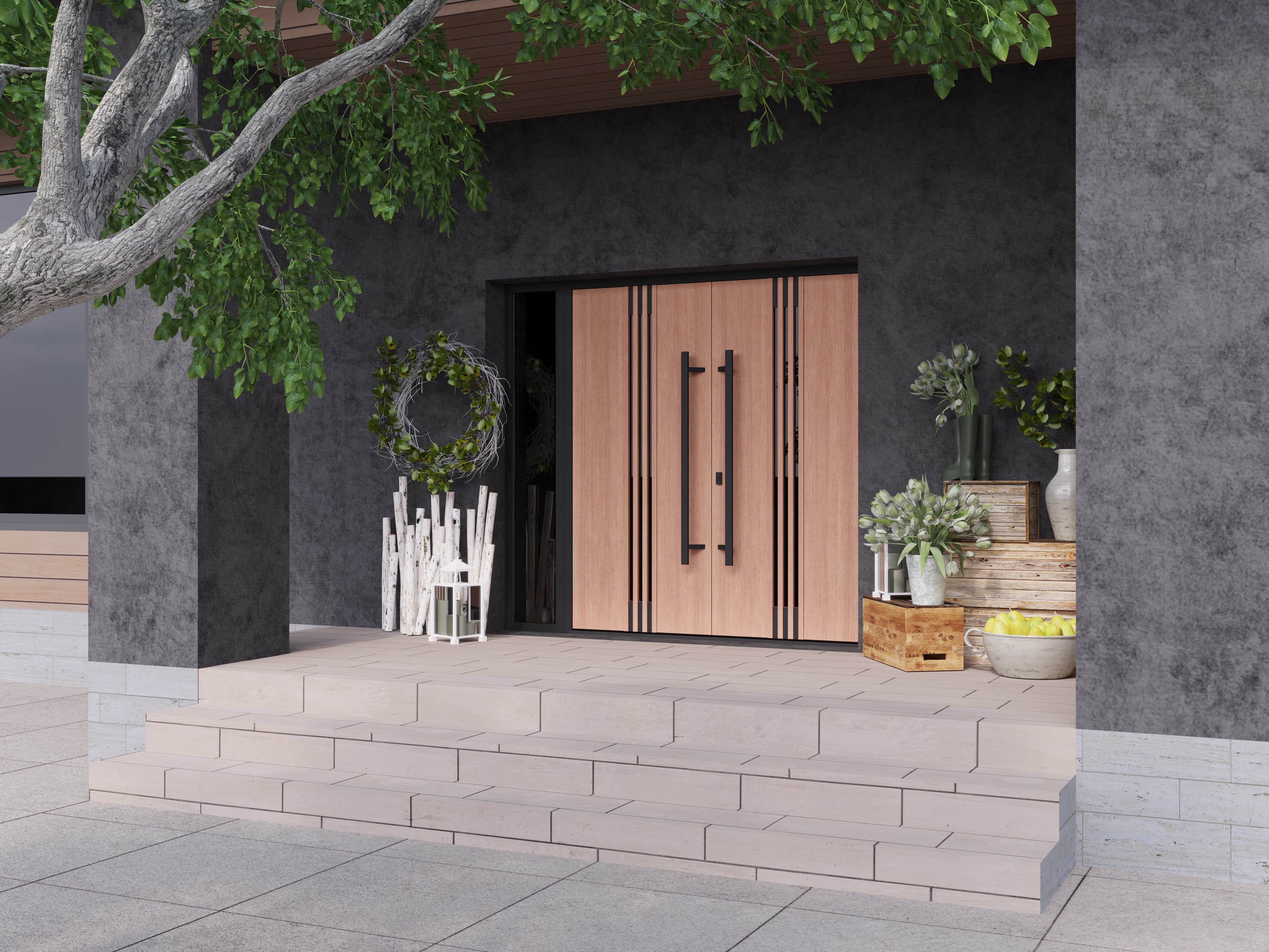 Double metal-aluminum modern exterior door Ronex 1055 - 8