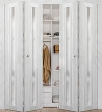 AVON 101 VETRO RIBEIRA ASH DOUBLE BI-FOLD DOORS BELLDINNI MODERN INTERIOR DOOR - 2