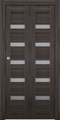 LEORA VETRO GRAY OAK DOUBLE BI-FOLD BELLDINNI MODERN INTERIOR DOOR - 1