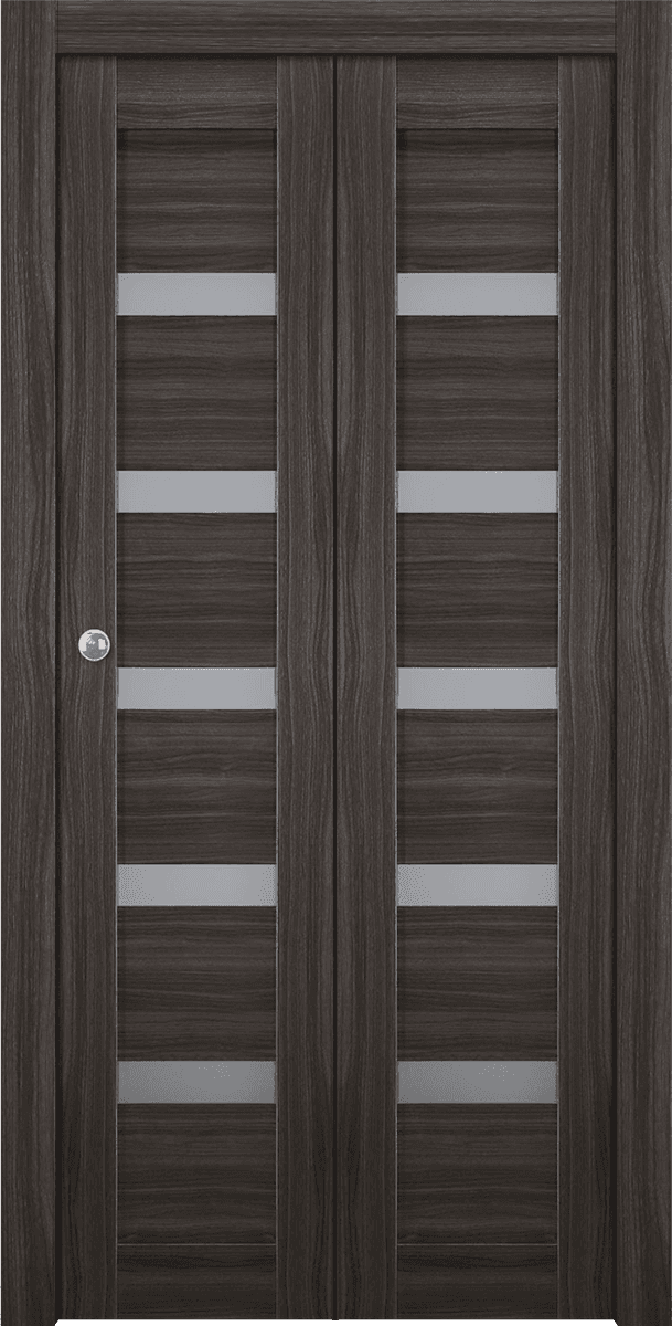 LEORA VETRO GRAY OAK DOUBLE BI-FOLD BELLDINNI MODERN INTERIOR DOOR - 1