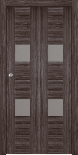 VITA VETRO GRAY OAK DOUBLE BI-FOLD BELLDINNI MODERN INTERIOR DOOR - 1