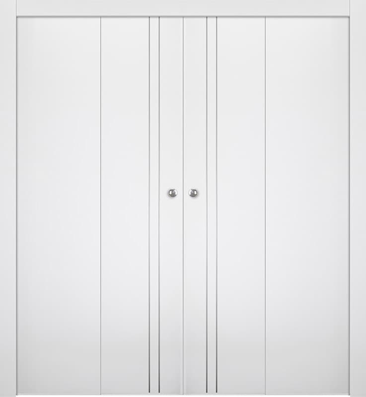 OPTIMA 2V SNOW WHITE DOUBLE BI-FOLD BELLDINNI MODERN INTERIOR DOOR - 1