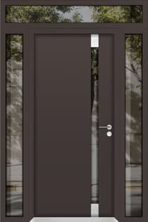 Single metal-aluminum modern exterior door Cynex 6777 B - 6