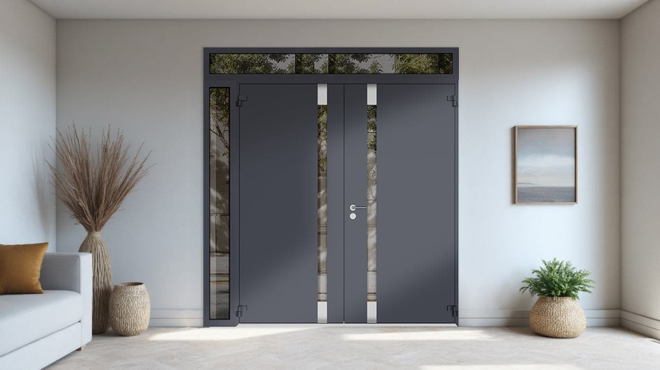 Double metal-aluminum modern exterior door Cynex 6777 8ft - 10
