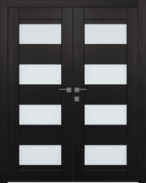 DELLA VETRO BLACK MATTE DOUBLE BELLDINNI MODERN INTERIOR DOOR - 1