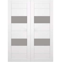 BERTA VETRO SNOW WHITE BYPASS BELLDINNI MODERN INTERIOR DOOR - 2