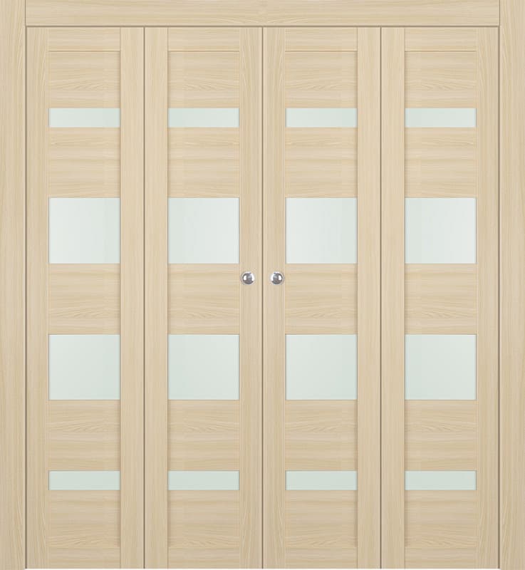 AVON 07-01 VETRO LOIRE ASH DOUBLE BI-FOLD DOORS BELLDINNI MODERN INTERIOR DOOR - 1