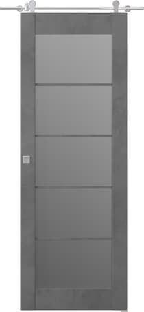 AVON 5 LITE VETRO DARK URBAN DOUBLE BARN BELLDINNI MODERN INTERIOR DOOR - 1