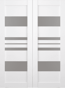 ROMI VETRO BIANCO NOBLE DOUBLE BARN BELLDINNI MODERN INTERIOR DOOR - 2