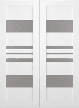 ROMI VETRO BIANCO NOBLE DOUBLE BARN BELLDINNI MODERN INTERIOR DOOR - 2