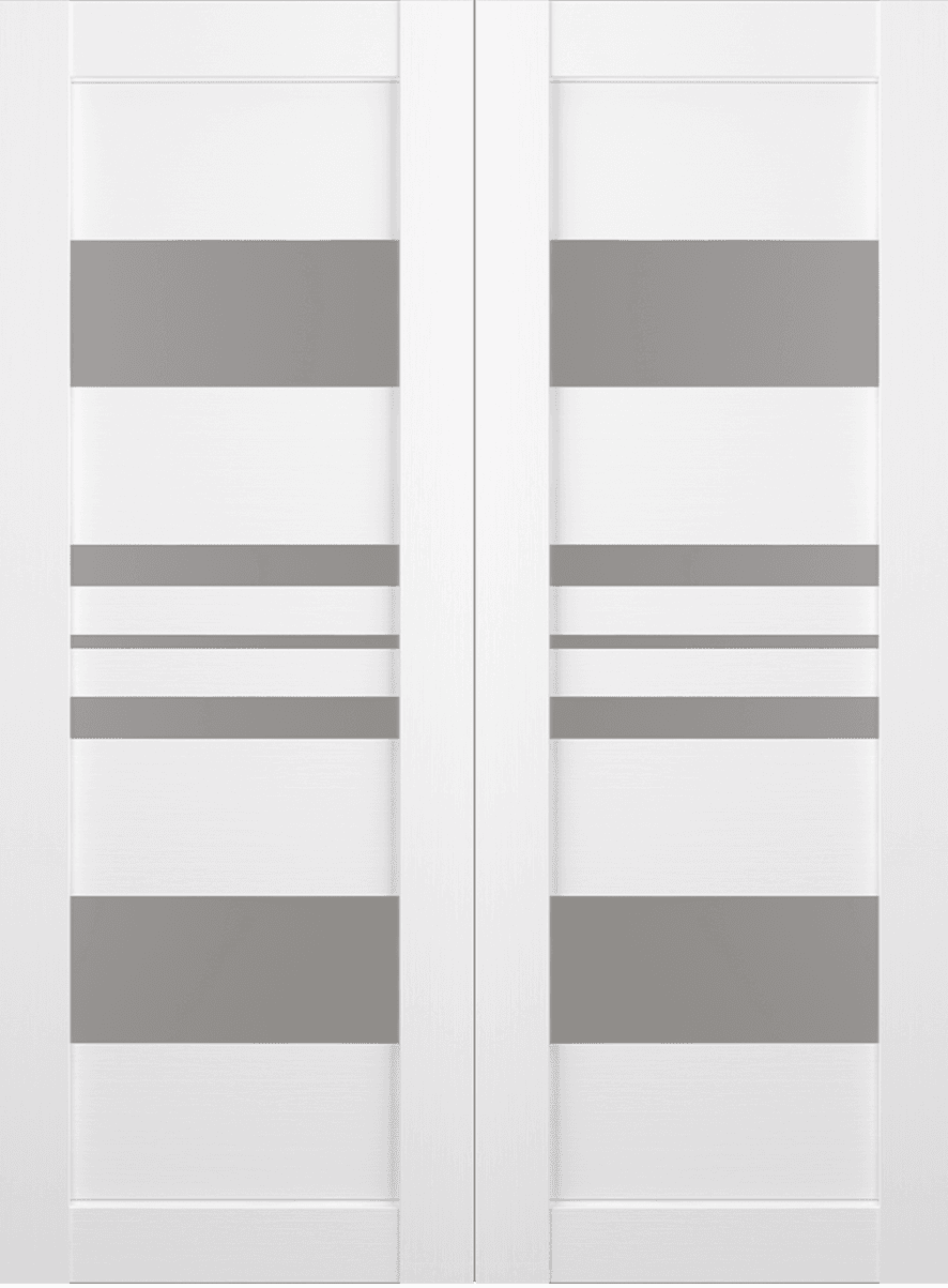 ROMI VETRO BIANCO NOBLE DOUBLE BARN BELLDINNI MODERN INTERIOR DOOR - 2