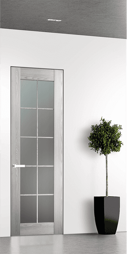 AVON 10 LITE VETRO RIBEIRA ASH DOUBLE INVISIBLE METAL FRAME BELLDINNI MODERN INTERIOR DOOR - 1