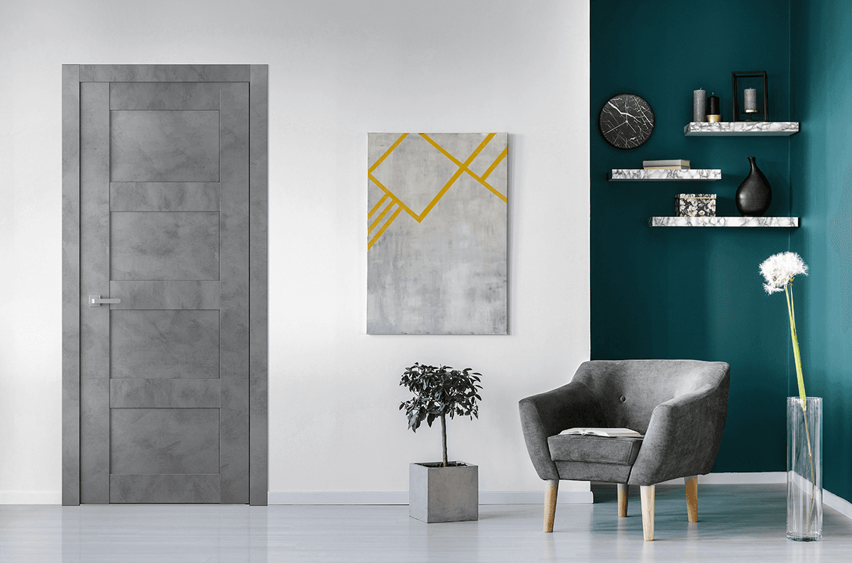 AVON 07 3R DARK URBAN DOUBLE INVISIBLE METAL FRAME BELLDINNI MODERN INTERIOR DOOR - 2