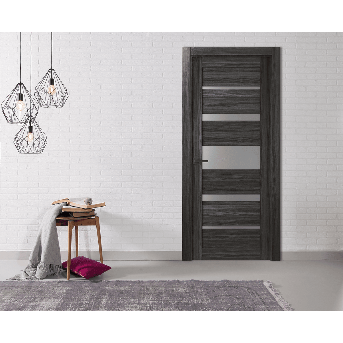 KINA VETRO GRAY OAK BYPASS DOORS BELLDINNI MODERN INTERIOR DOOR - 2
