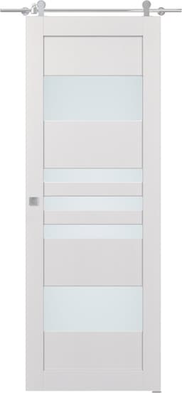 LETI VETRO BIANCO NOBLE DOUBLE BARN BELLDINNI MODERN INTERIOR DOOR - 1