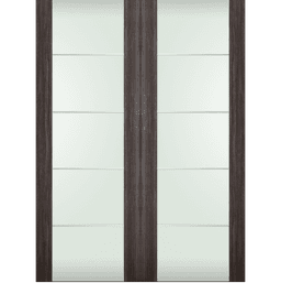 PALLADIO 202 4H VETRO GRAY OAK DOUBLE DOORS BELLDINNI MODERN INTERIOR DOOR - 2