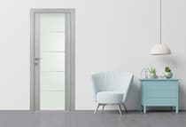 AVON 202 4H VETRO RIBEIRA ASH INVISIBLE METAL FRAME BELLDINNI MODERN INTERIOR DOOR - 3