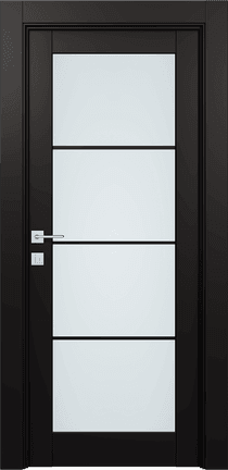 AVON 4 LITE VETRO BLACK MATTE SWING BELLDINNI MODERN INTERIOR DOOR - 1
