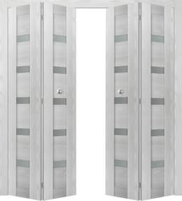 AVON 07-04 VETRO RIBEIRA ASH DOUBLE BI-FOLD BELLDINNI MODERN INTERIOR DOOR - 1