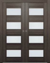 DELLA VETRO GRAY OAK DOUBLE POCKET BELLDINNI MODERN INTERIOR DOOR - 1