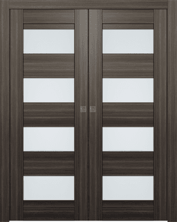 DELLA VETRO GRAY OAK DOUBLE POCKET BELLDINNI MODERN INTERIOR DOOR - 1