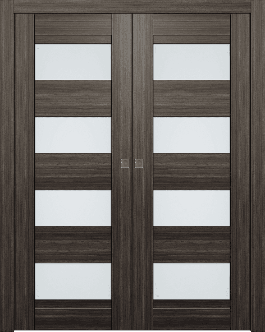 DELLA VETRO GRAY OAK DOUBLE POCKET BELLDINNI MODERN INTERIOR DOOR