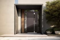 Single metal-aluminum modern exterior door Cynex 6777 B - 9