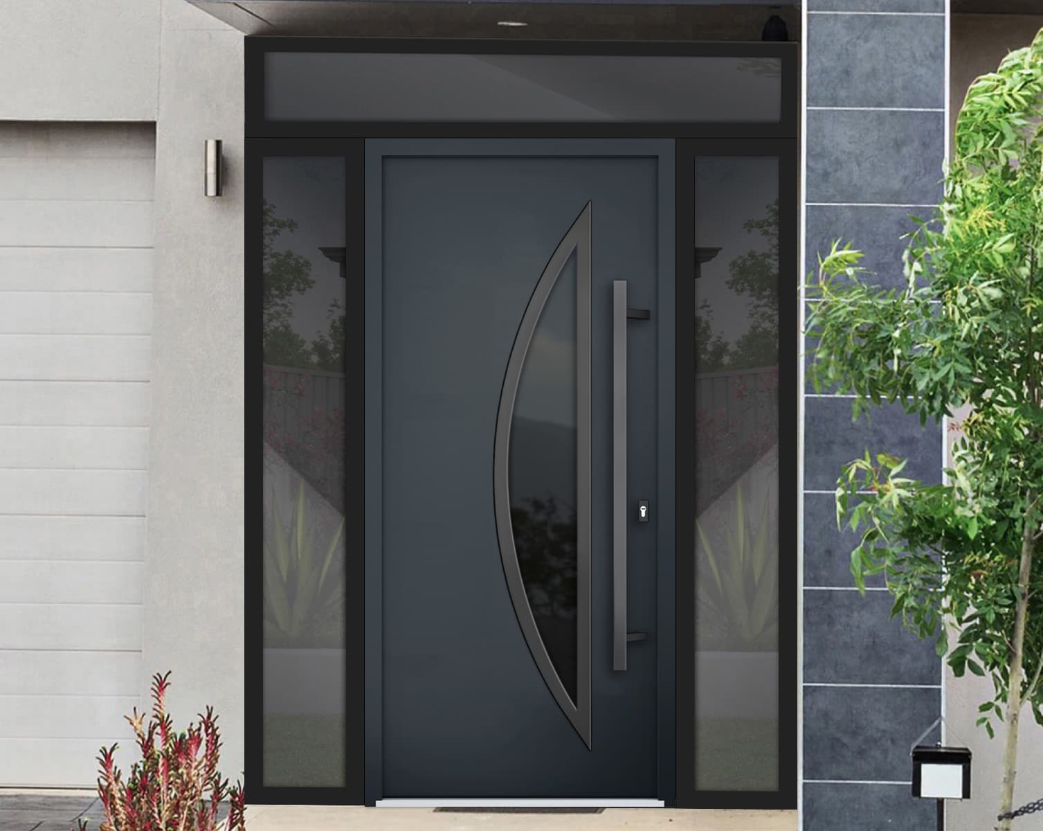 Single Modern Steel Exterior Door Deux 6501 - 10