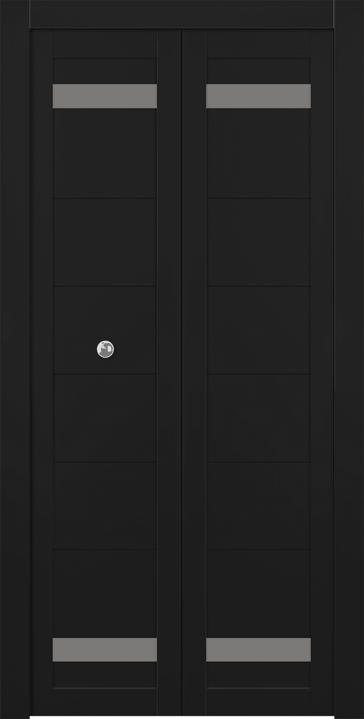 PERLA VETRO BLACK MATTE DOUBLE BI-FOLD BELLDINNI MODERN INTERIOR DOOR - 1